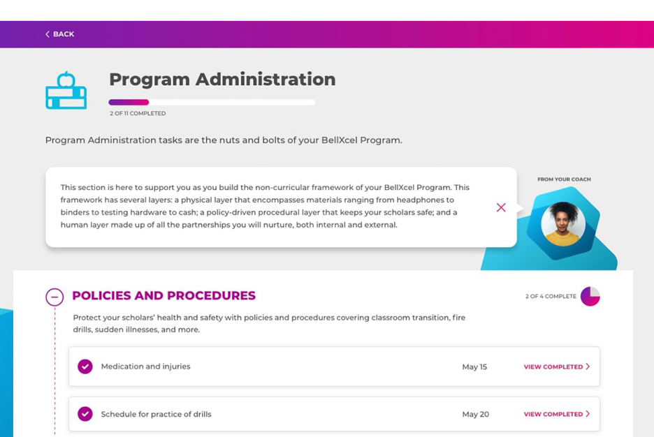 Bellxcel platform screen 2