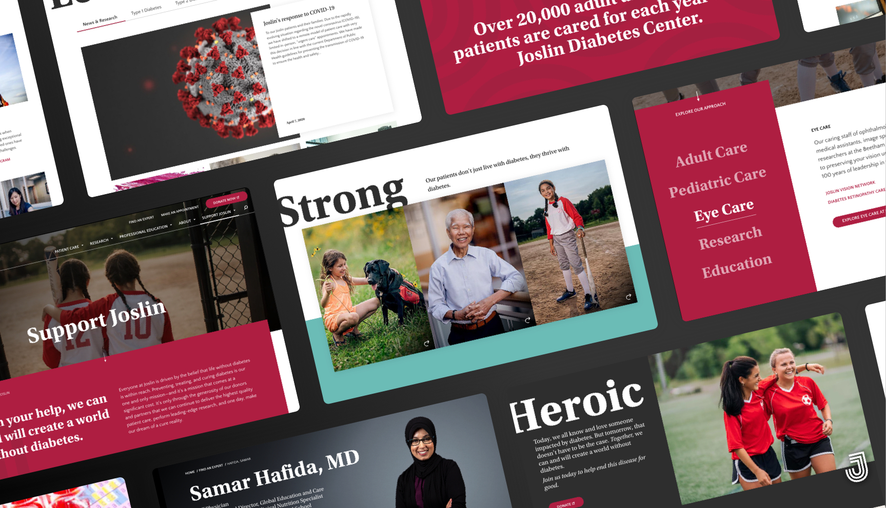 Joslin website shown on different device screens.