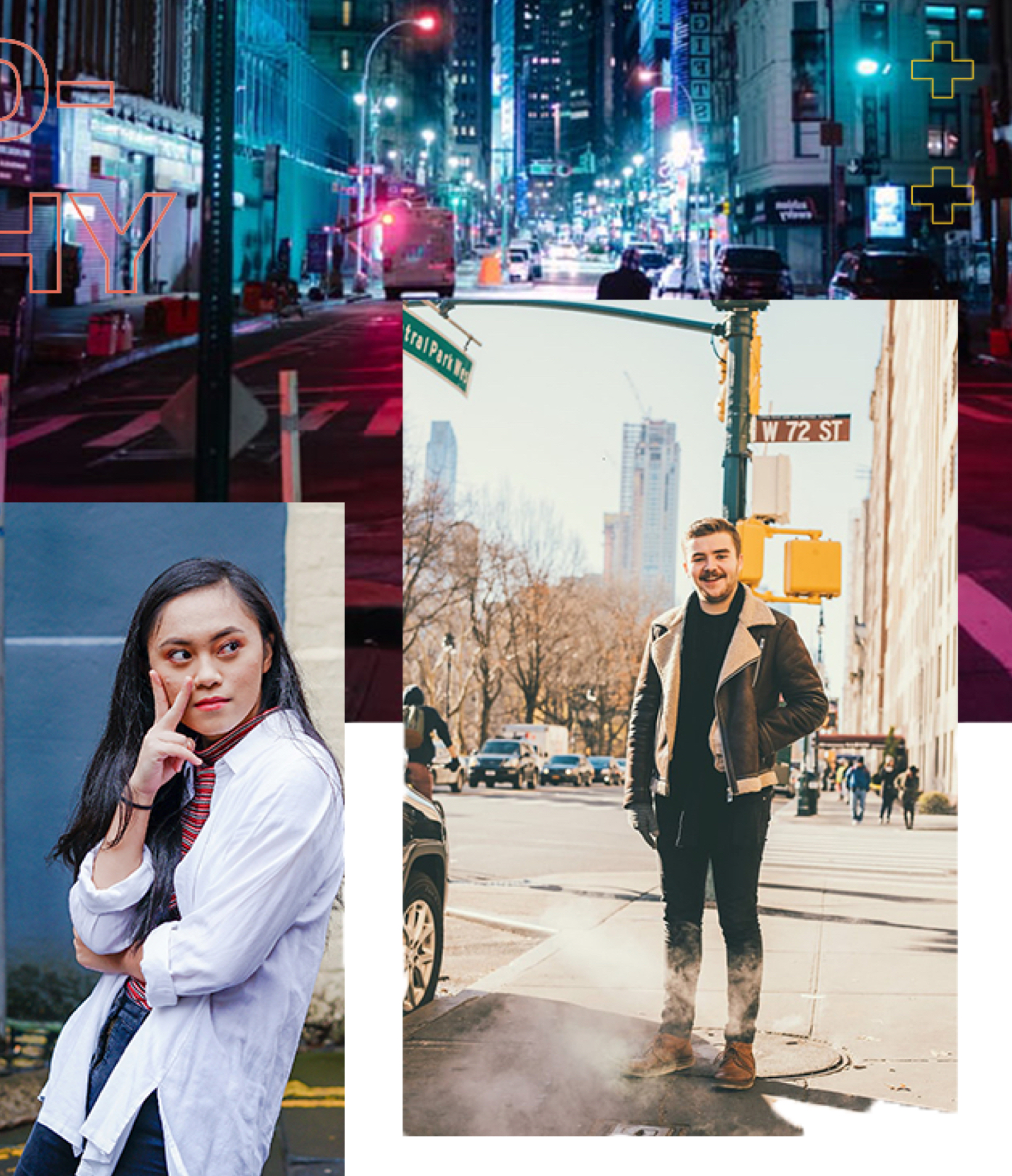 Three photos that represented LIM College's personas.