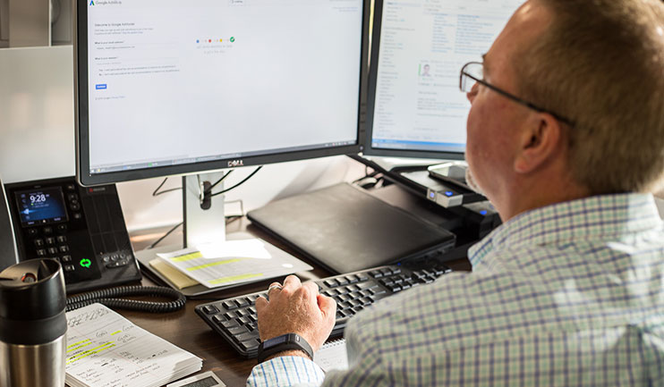 Man working on computer 