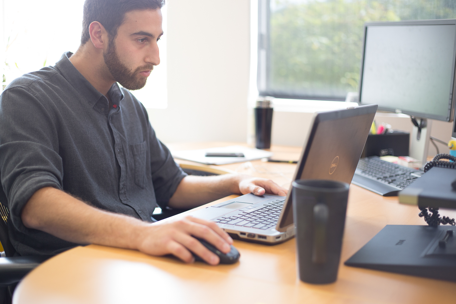 Man working on computer 